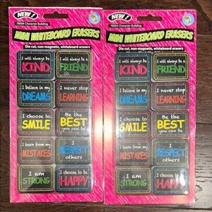 Mini Whiteboard Magnetic Erasers 2 sets
